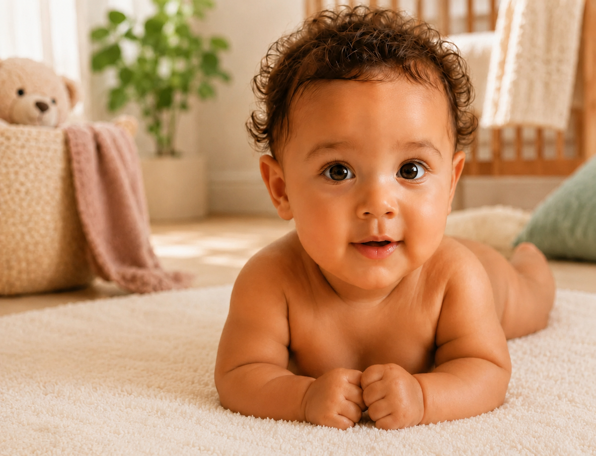 Baby with organic coconut oil